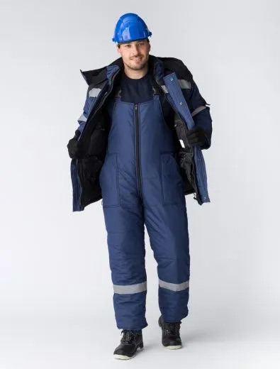 Костюм зимний Беркорт-2 (тк.Таслан,135) п/к, т.синий/черный