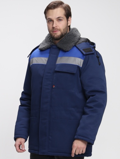Куртка зимняя Бригада NEW (тк.Смесовая,210), т.синий/васильковый
